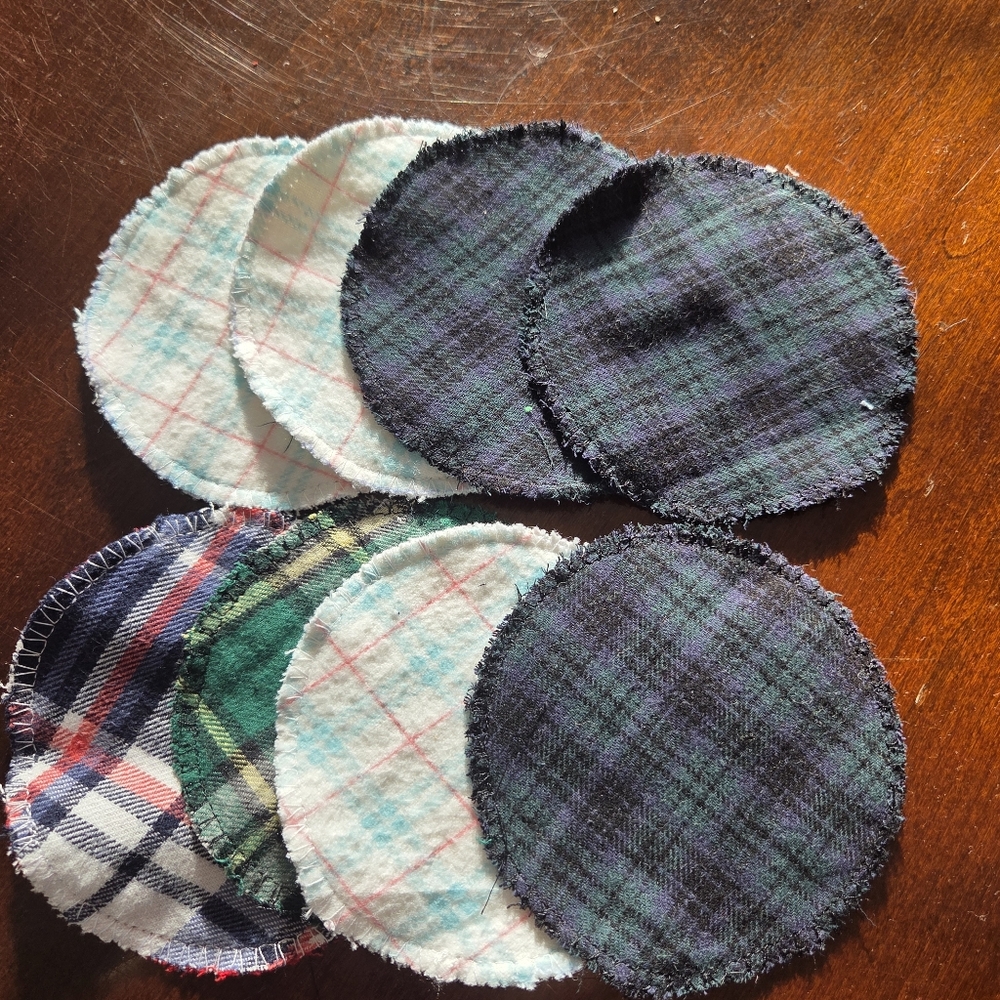 SECONDS Handmade Cotton Flannel Facial Rounds, 8-Pack of Reusable Eco - Friendly